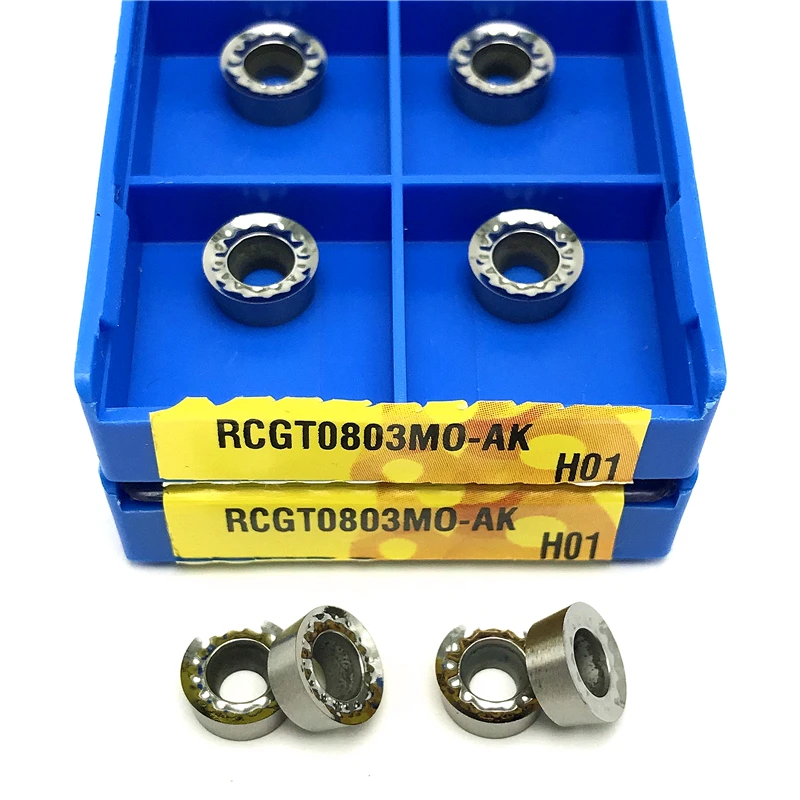 RCGT0803MO AK H01 طحن إدراج الألومنيوم تحول أداة فهرسة أداة تحول إدراج التصنيع باستخدام الحاسب الآلي النحاس الألومنيوم تجهيز مخرطة أداة
