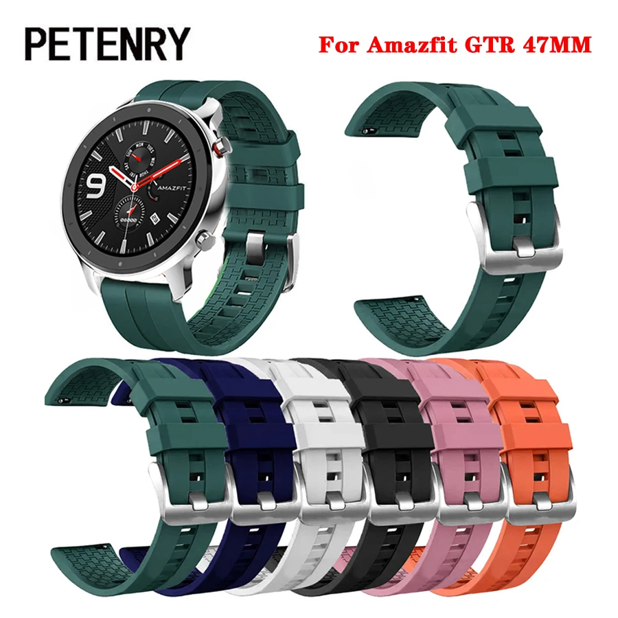 Ремешок для часов Amazfit GTR 47 мм спортивный силиконовый браслет для Huami Amazfit Pace/Stratos 2 2S ремешок для часов 22 мм для часов Huawei GT