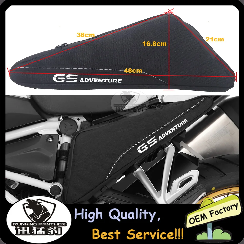 

With GS logo Motorcycle Waterproof Repair Tool Bag Frame for Triangle Toolbox Bag For BMW R1200GS ADV LC R1250GS F750GS F850GS