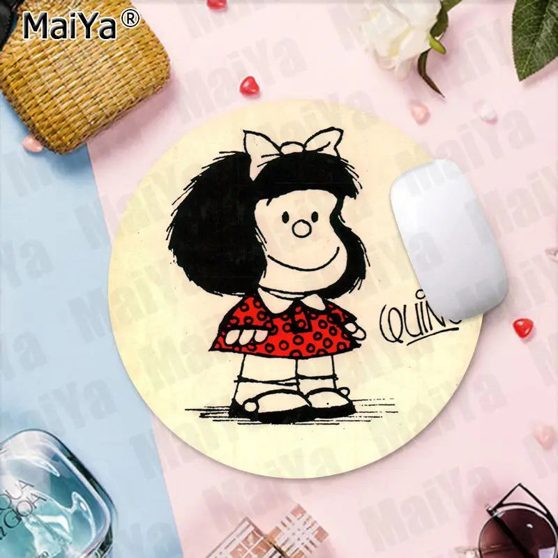 MaiYa Arrivals Top Quality Mafalda Girl gamer play mats round gaming Mousepad Anti-Slip Laptop PC Mice Pad Mat gaming Mousepad