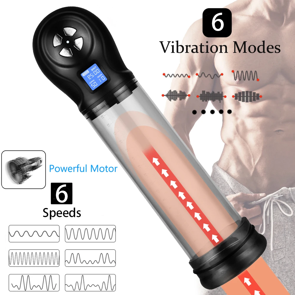 Electric Penis Pump Sex Toys for Men Penis Enlargement Vacuum Pump Penis Enlarger Massager Male Masturbators Toys for Adults 18