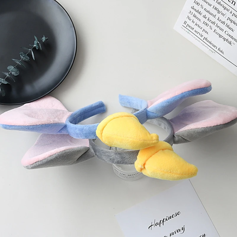 Elefante de orejas pelo aro de dibujos animados de animales tocado lavado Maquillaje facial diadema Animal accesorio para el cabello prenda para la