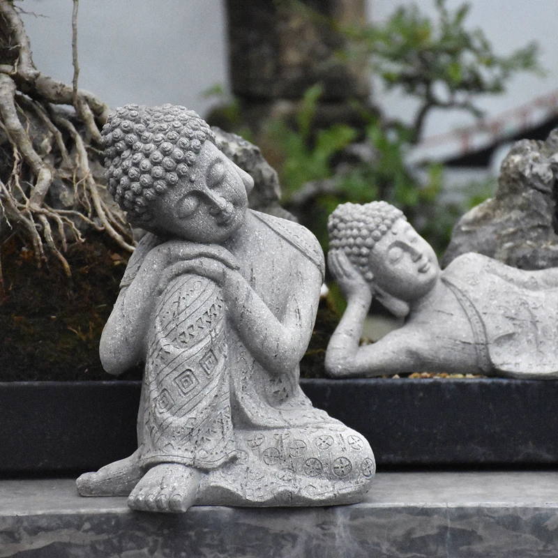 

Chinese Zen Sleeping Buddha Statue Resin Ornaments Garden Outdoor Balcony Figurines Decoration Courtyard Villa Sculpture Crafts