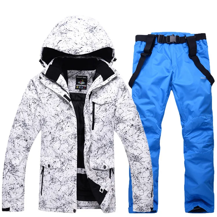 New Thicken Warm Ski Suit Men Women Winter Windproof Waterproof Skiing Gloves Snowboarding Jacket Pants Set Male Plus Size 3XL