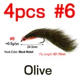 4PCS Sz 6 Olive