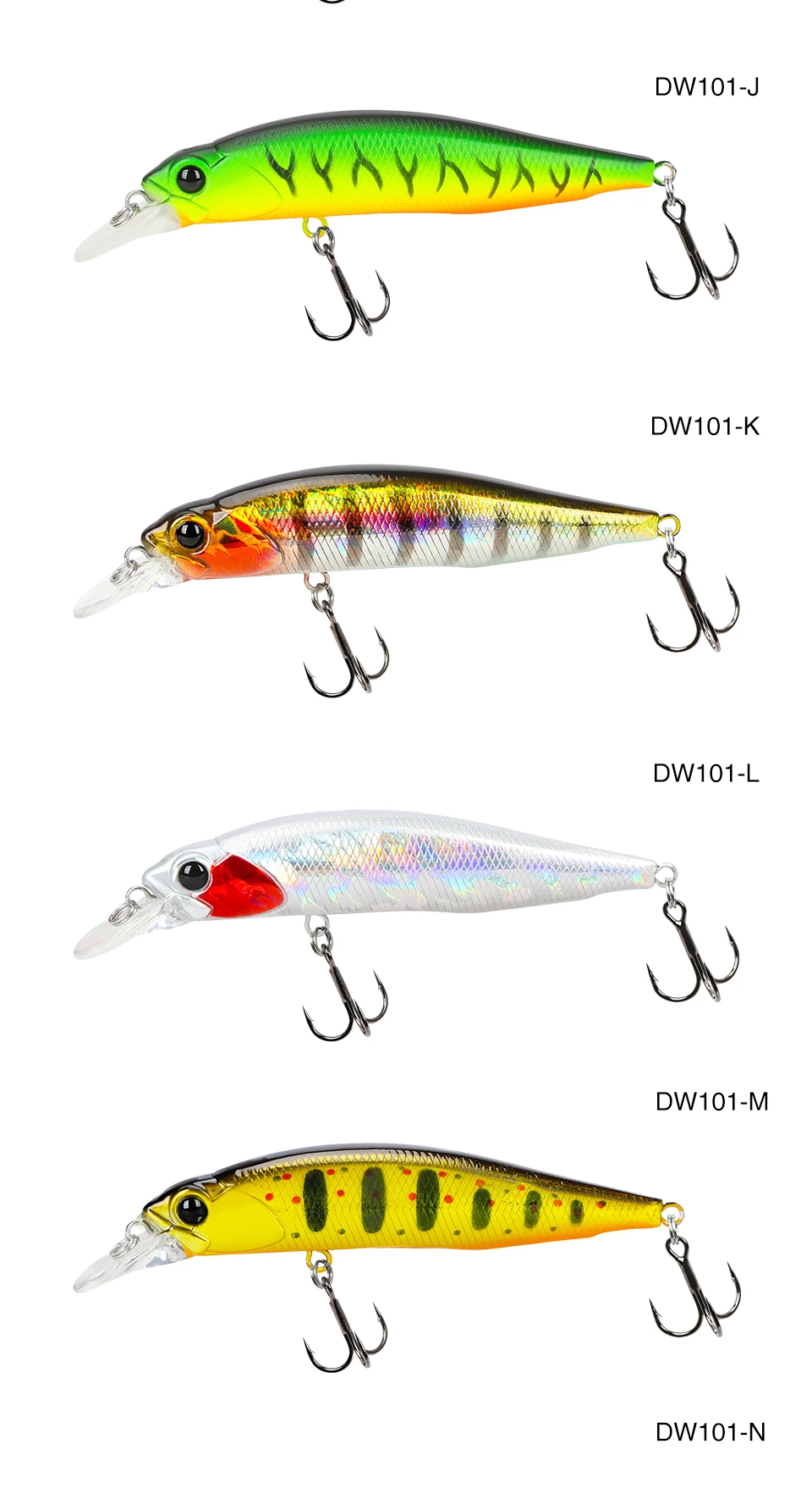TSURINOYA Jerkbait Suspending Minnow Angelköder 77SP DW101 77mm 8,5g 0,7-0,9m Hecht Barsch Künstliche Hartköder Wobbler Köder – Detail 17