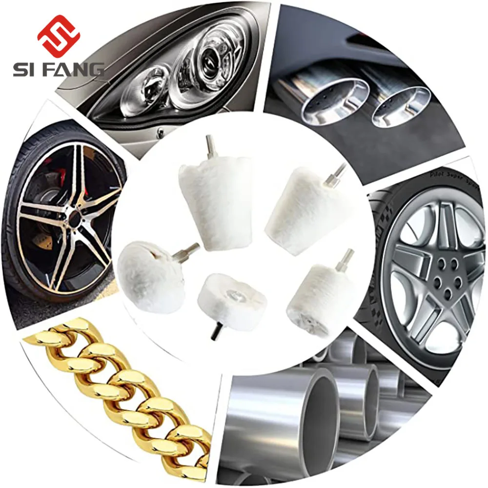 White Car Polishing Buffing Wheel Plish Pads Mop Drill Kit Waxed Cotton Cloth wheel For Aluminum Stainless,Chrome,Metal