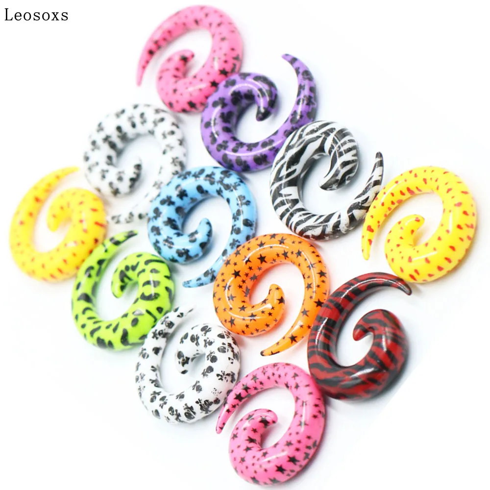 Leosoxs 9pcs Mixed Color Snail Ear Piercing European and American Alternative Jewelry