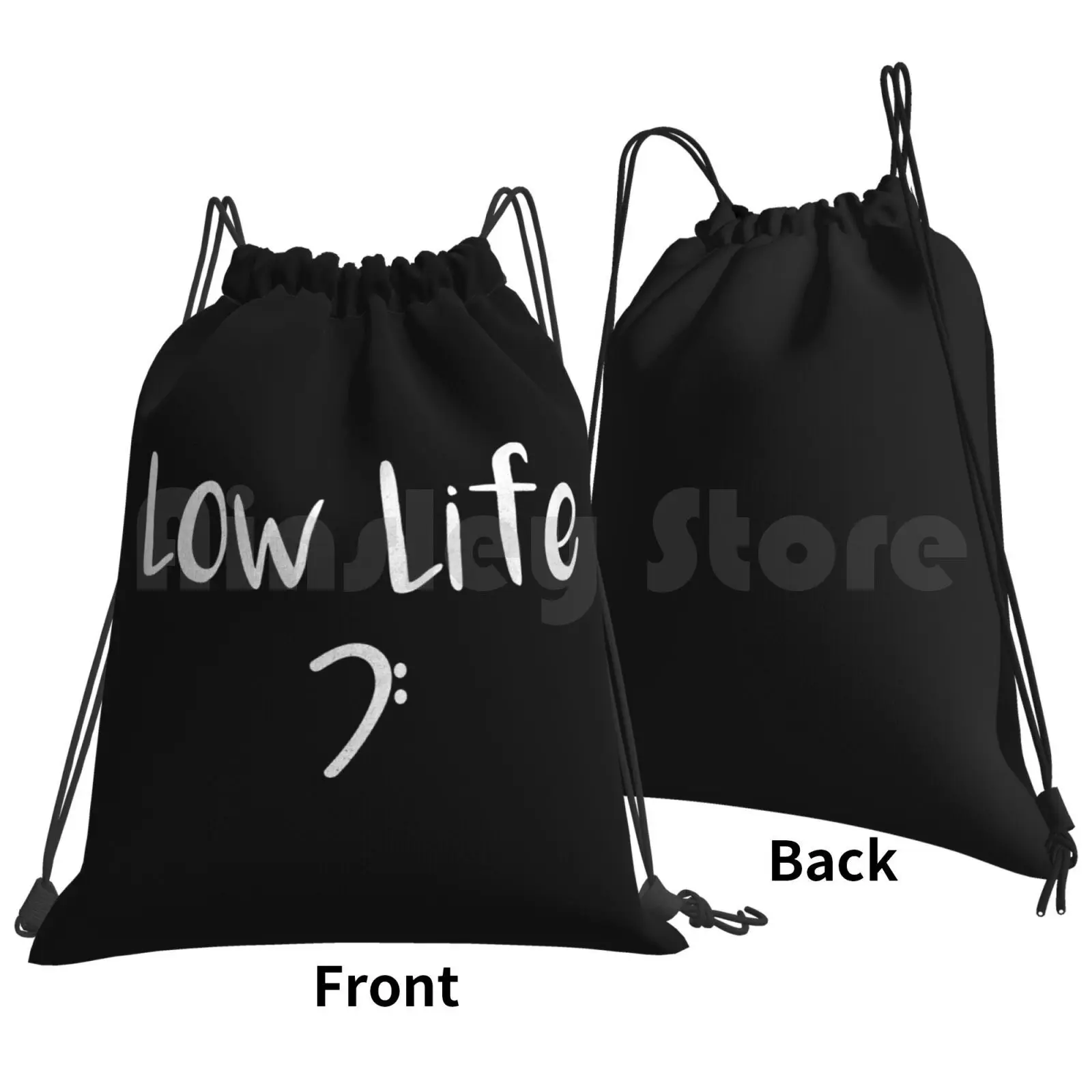 Funny I Love The Low Life Bass Clef Design Backpack Drawstring Bags Gym Bag Waterproof Music Music Gear Music Band Gear