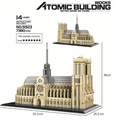 Lost World Famous Historical Architecture Build Bricks Notre Dame De Paris France Micro Diamond Block Nanobrick Toy Collection