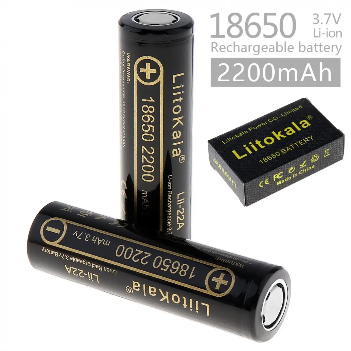 LiitoKala Lii-22A 3.7V 18650 2200mAh Rechargeable Battery li ion Batteries Li-ion Lithium Battery for Flashlight