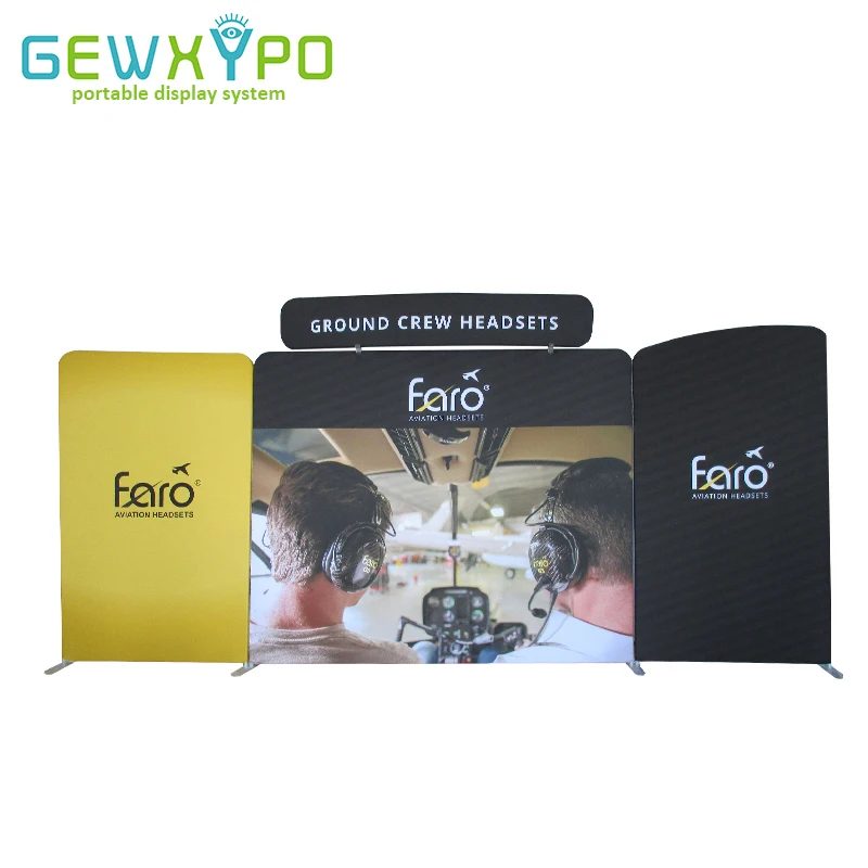 20ft Trade Show Booth Portable Easy Fabric Wall With Full Color Graphics Printing,Premium Advertising Banner Backdrop Display