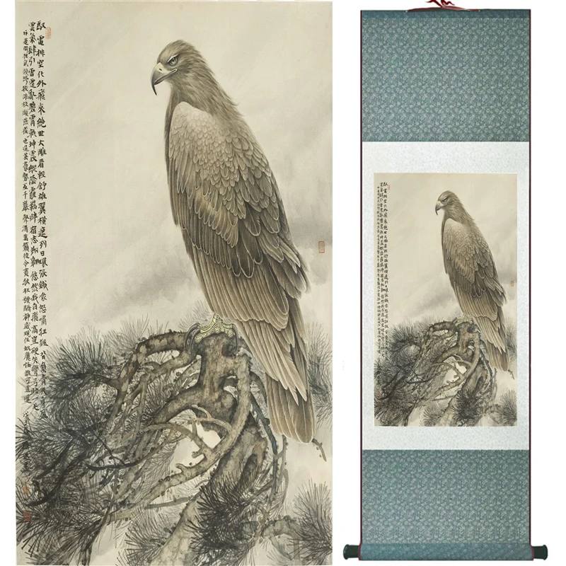 

Eagle painting Home Office Decoration Chinese scroll painting eagle on Pine tree painting eagle picture SCGS2017120311