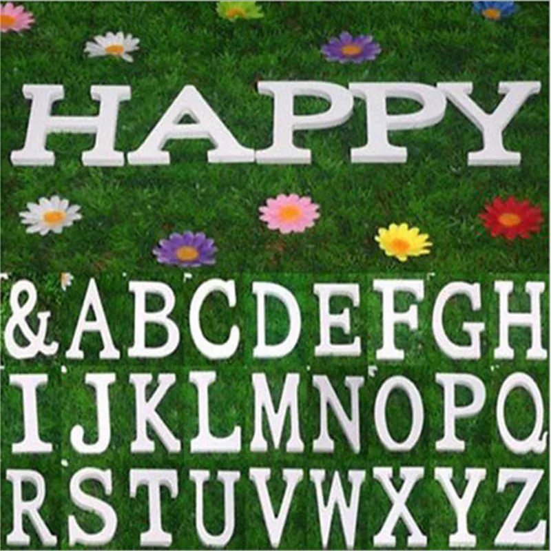 1pc DIY Freestanding Wood Wooden Letters White Alphabet Wedding Birthday Party Home Decorations Personalised Name Design