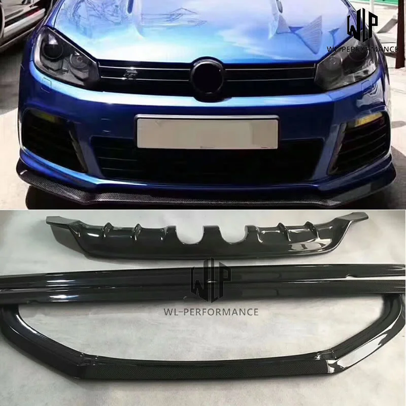 Golf 6 R20 High Quality Carbon Fiber Front Lip Rear Diffuser Side Skirts for Vw Golf Vi Mk6 R20 Exot Style 11-13