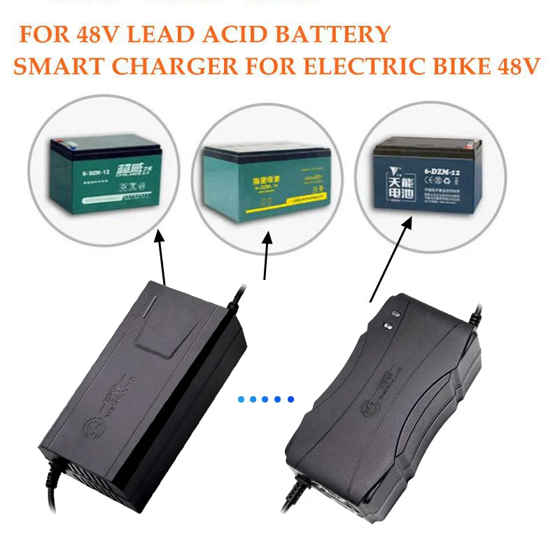 48V 20AH Lead Acid Battery Charger For Rechargeable AGM VRAL SLA Gel Accumulator 12AH 14AH 20AH DC 59V 2.8A