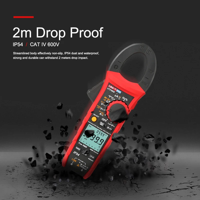 Imagem -05 - Uni-t-profissional Digital Clamp Meter Ut219 Series ac dc Corrente Clamp Multímetro Auto True Rms Voltameter Frequency Meter
