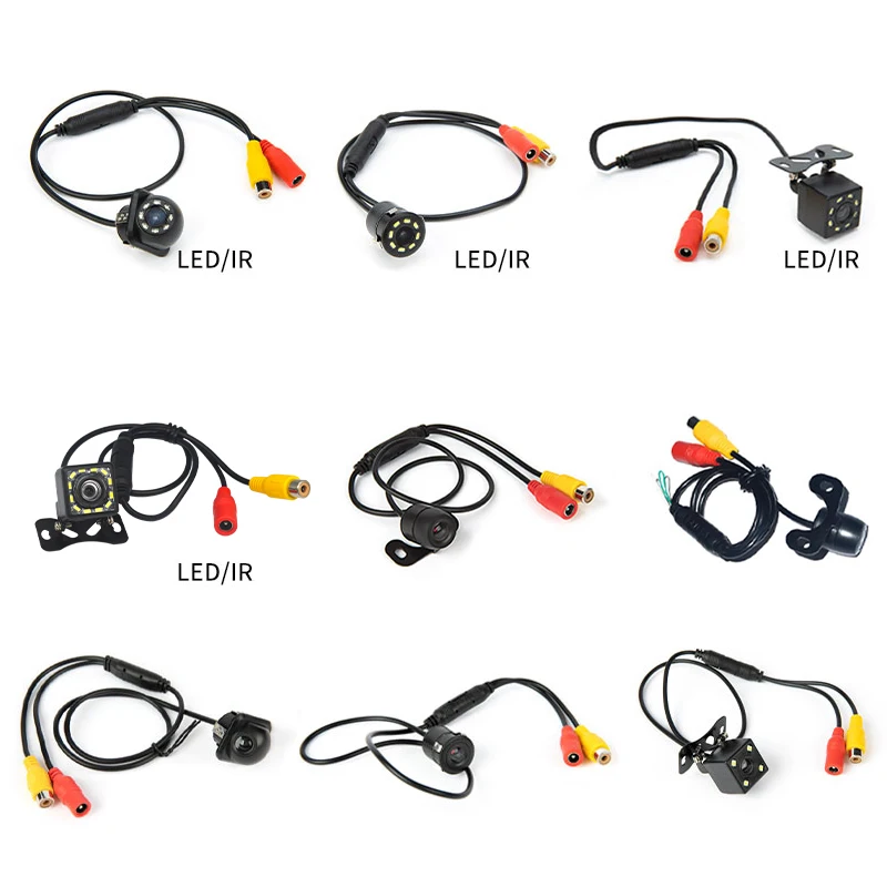 Hippcron-Câmera Reversa Retrovisor, Carro Visão Noturna Infravermelho, Multi-Espécies Monitor de Estacionamento, CCD, NTSC, Impermeável, Vídeo HD