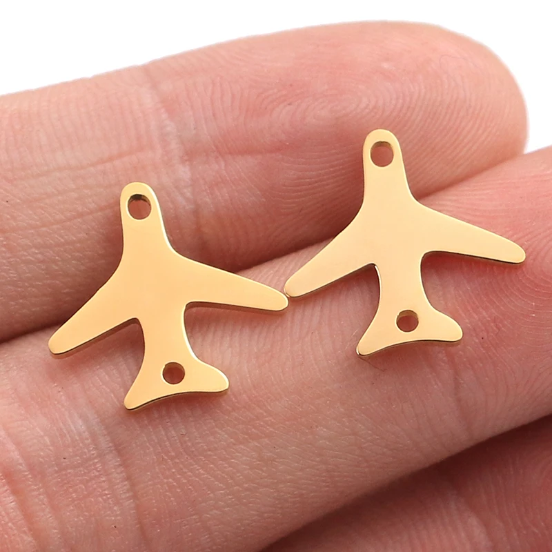 5pc/lot Stainless Steel Charms Double Hole Aircraft Connector Bracelet DIY  Findings Components Metal Earring for Jewelry Making