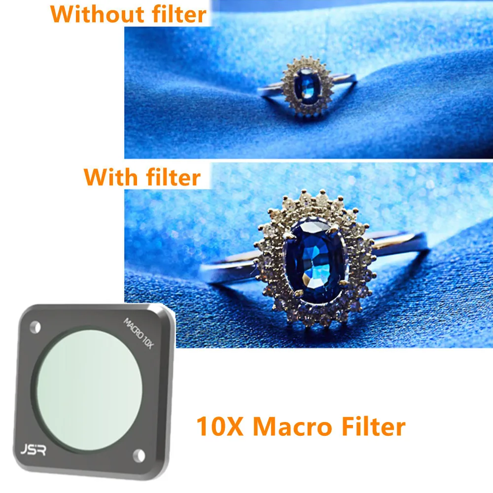 Glass UV CPL Star Night Macro 10X Lens Filter Protector Cap Close up for DJI Action 2 Camera Action2