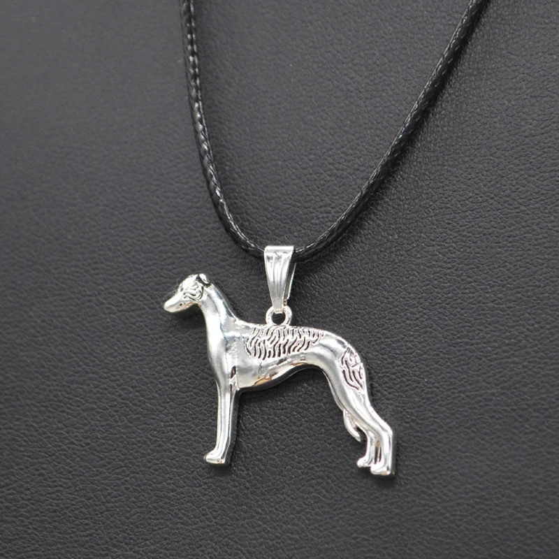 Lovers' Standing Whippet Dog Necklaces Women Rope Chain Jewelry Alloy Pendant Necklaces