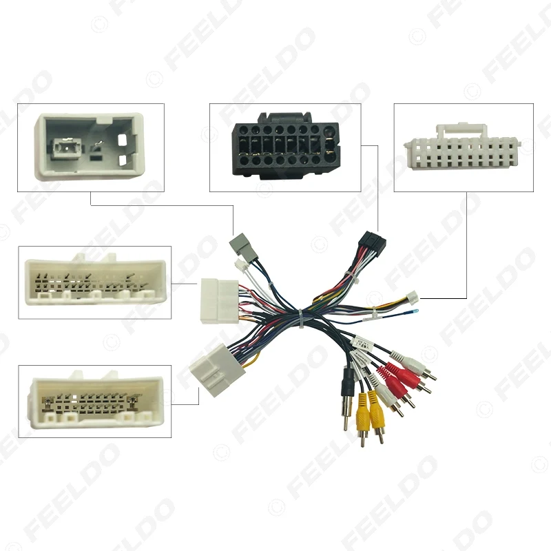 FEELDO Car Audio 16PIN DVD Player Power Calbe Adapter For Mazda3 Axela CX-4 CX-5 Wiring Harne
