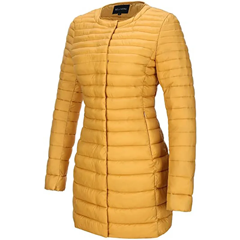 Giolshon Women Quilted Lightweight Puffer Jacket Spring Autumn Fashion Coats Long Padded Bubble Coat Solid Color Outerwear