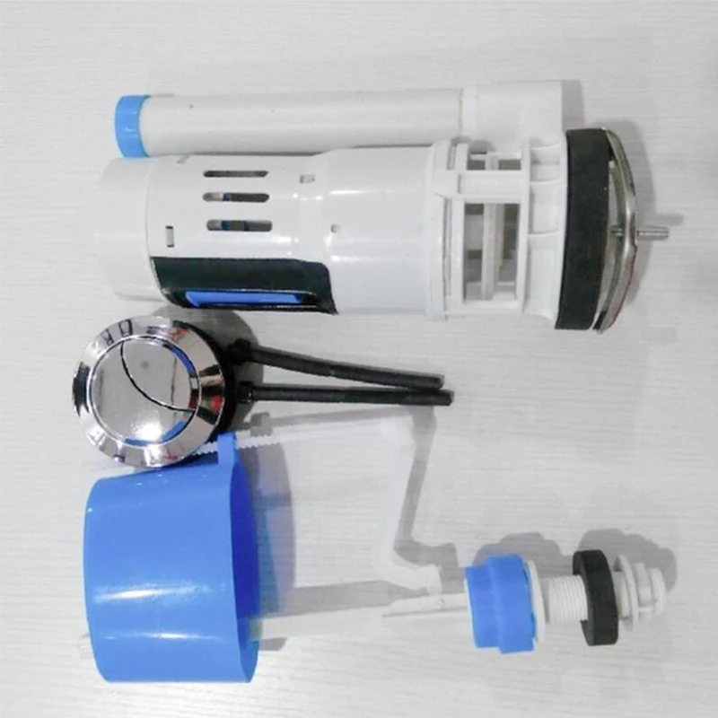 New Marine Double Toilet Accessories Set Outlet Valve Old Fashioned Single Drain Valve Water Tank Fitting White+Blue