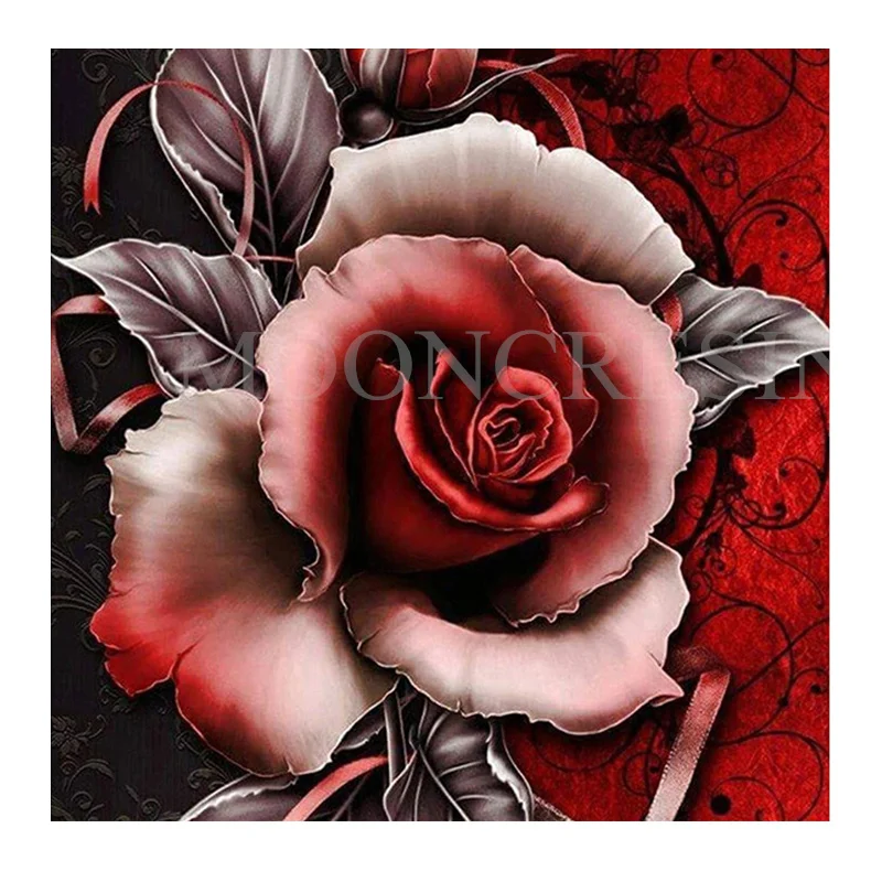 

5D DIY Diamond Painting Cross Stitch Color Flower Red Mosaic Full Round Square Drill Embroider Home Decor Needlework Rhinestones