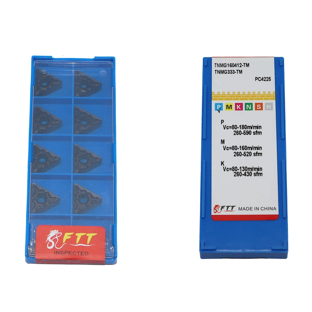 10PCS TNMG160412-TM PC4225 Carbide Inserts CNC External Turning High Quality TNMG16 Blade Metal Lathe Cutting Tools