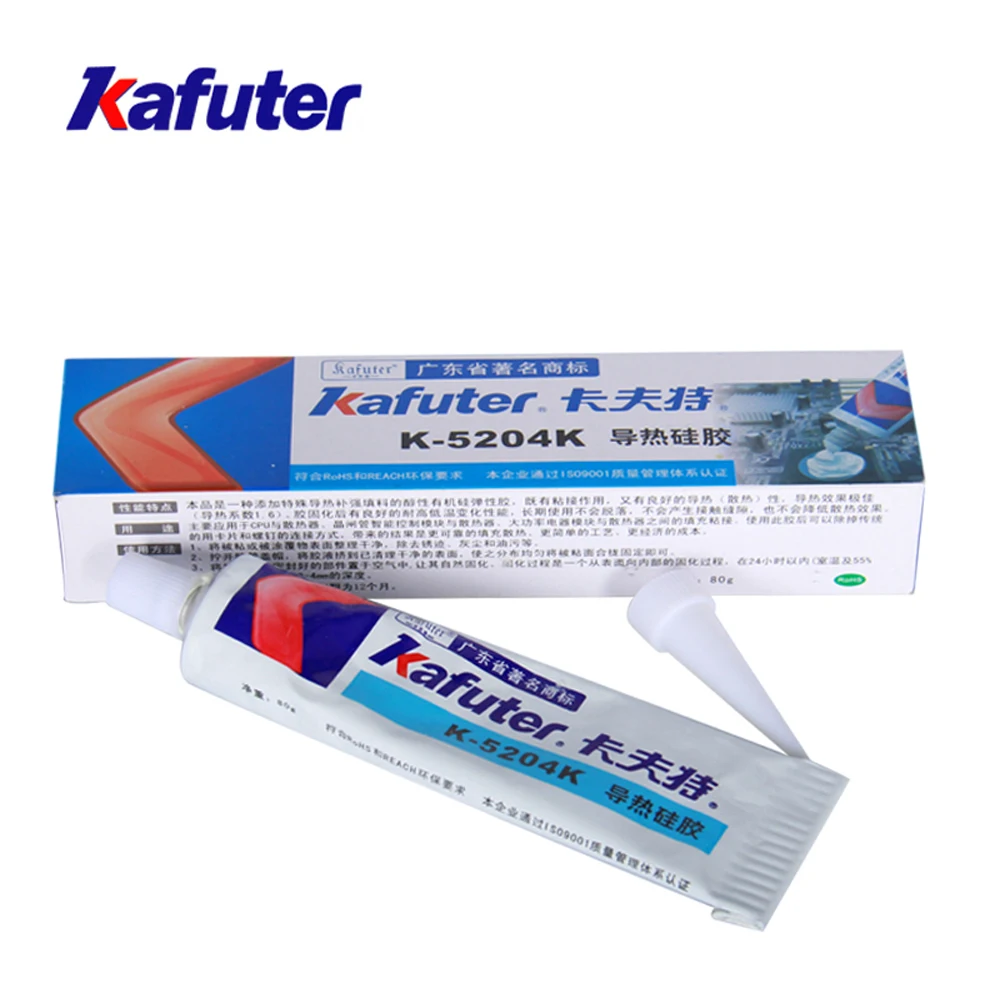 Kafuter 80g K-5204K LED Thermal Conductive Silicone CPU Thermal Conductive Silicone Adhesive Grease Paste Glue Rubber