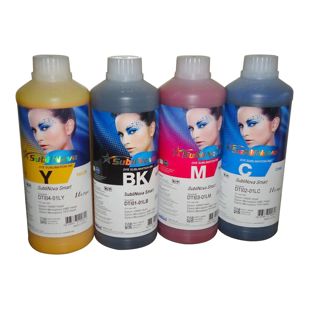 Imagem -03 - Tinta de Sublimação Jato de Tinta Inteligente Inktec Sublinova 4l Cmyk Dti Garrafas