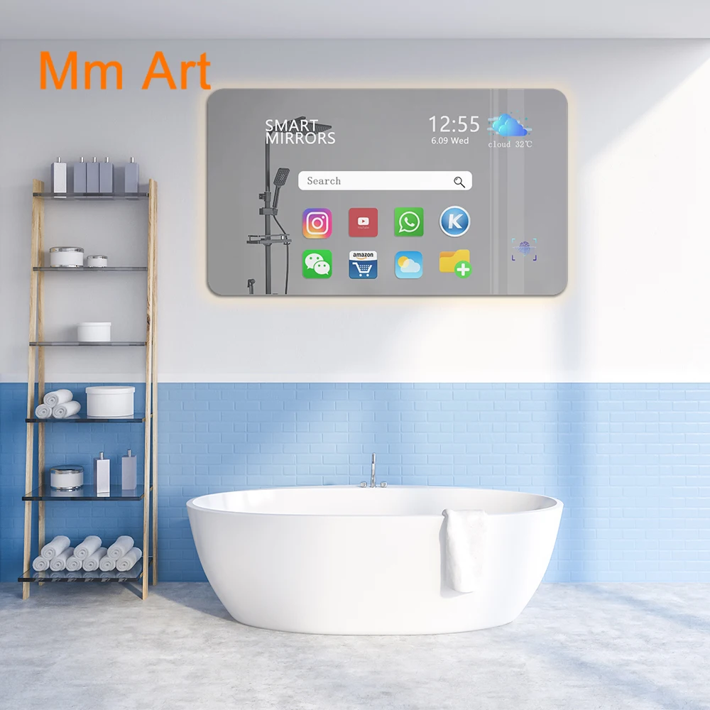 High Quality Fashion Vanity Led Bathroom Customizable Wall Digital Smart Mirror