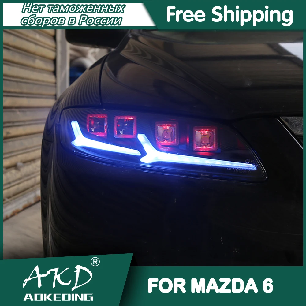 

Для mazda 6 фары 2004-2012 DRL дневные ходовые огни светодиодные биксеноновые лампы противотуманные фары автомобильный аксессуар mazda6 фара