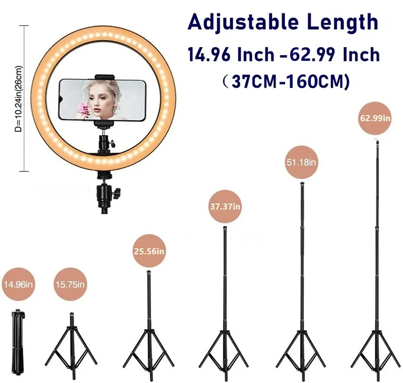Anillo De luz LED RGB regulable De 12 pulgadas/30cm con trípode para teléfono inteligente, lámparas De luces LED para Tiktok, Youtube, estudio fotográfico, Aro De Luz