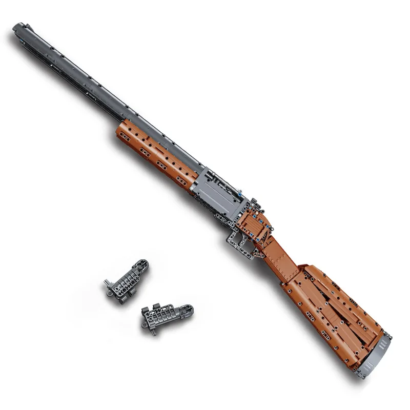 Schimmel Koning 14016 Gemotoriseerde Blok Gun Shooting Game Speelgoed De Dubbelloops Pistool Model Bouwstenen Speelgoed Voor Kid verjaardag Geschenken