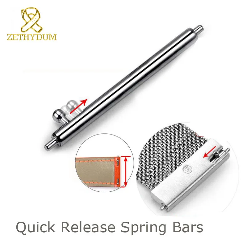 10pcs Single Quick Release Spring Bars Silvery Stainless Steel Watch Pins 18mm 19mm 20mm 21mm 22mm 12-30mm Watchband Link bar