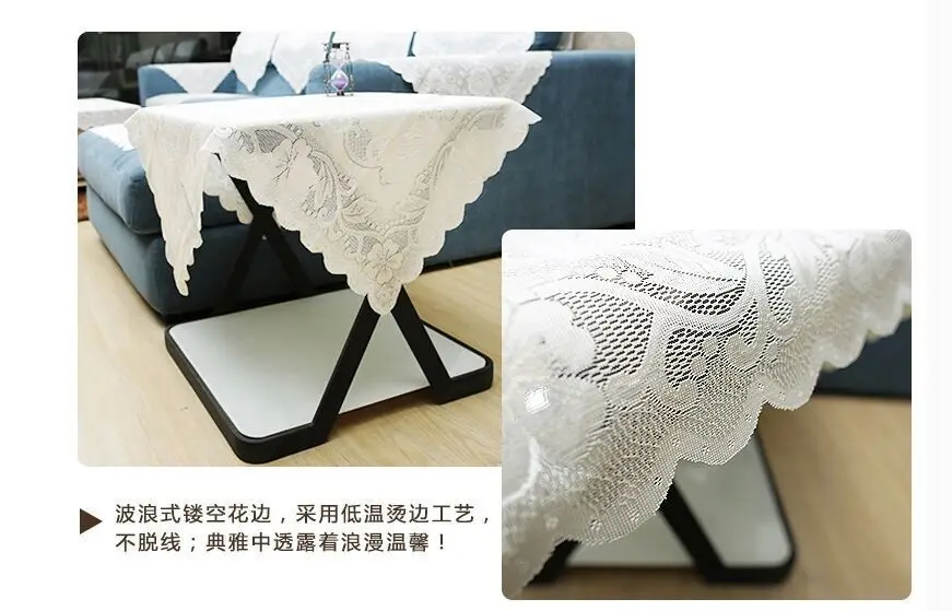 Europe Lace Sofa Cover Combination Sofa Backrest  Towel Thick white Lace Sofa Cushion Four Seasons Sofa Towel