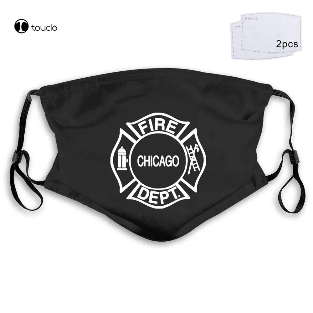 Masque facial avec filtre pour le service des pompiers de Chicago, tissu de poche réutilisable et lavable