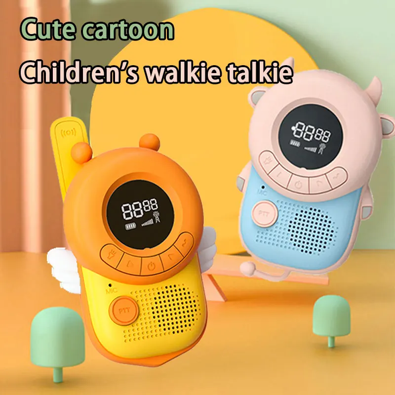 Mini walkie-talkie de conejo para niños, transceptor de mano, Radio de alcance de 3KM, interfono, juguetes para niños, regalo para niños y niñas, 2 piezas