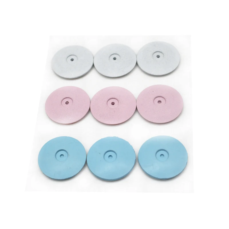 100Pcs Dental Polishing Wheels Dental Lab Silicone Polishers Disk Coarse Blue/ Gray/pink for Dental Jewelry Rotary Tool 22*3.5mm