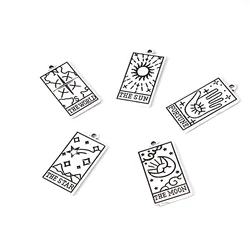 5pcs tarot card world sun moon eye star pendant charm for DIY women man Accessories