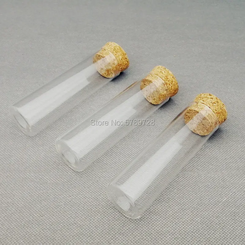 12pcs/lot 30x100mm Glass Flat bottom test tube with cork stopper,Thickened laboratory glass reaction vessel