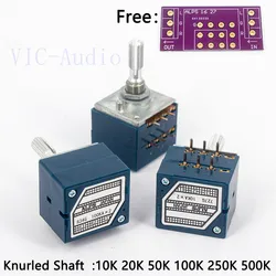 1PC Japan ALPS RK27 Volume LOG Stereo Potentiometer 2-gang Dual 10K/20K/50K/100K/250K/500K Potentiometer Knurled Shaft 6.0mm