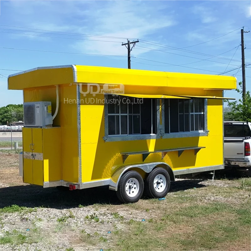 New Design Moving House Fast Food Vending Van Ice Cream Coffee Cart Mobile Kitchen Food Truck With Fully Equipped Food Trailer