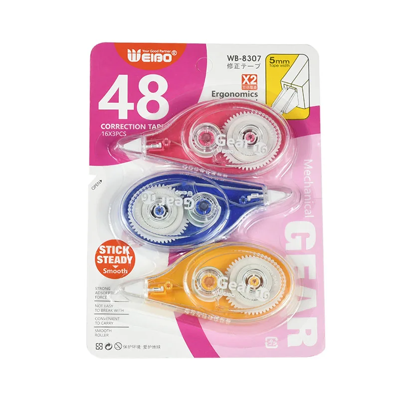 

8307Kawaii White Out Correction Tape 3Pcs Corrector Tape School supply Office Supply Student Stationery Office Accessories