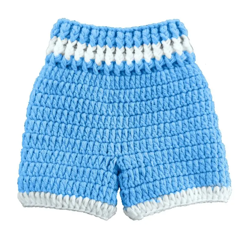 0-3month Baby Crochet Photography Props Shoot Newborn Photo Cool Boy Costumes Infant Pants Clothing Set