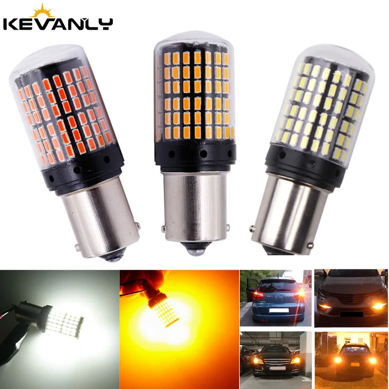 CANBUS 2PCS 12-24V  P21W LED PY21W BA15S T20 led 7440 W21W W21/5W S25  BAU15S 3014 Chips LED Car Reserve Lamps Auto Brake Light