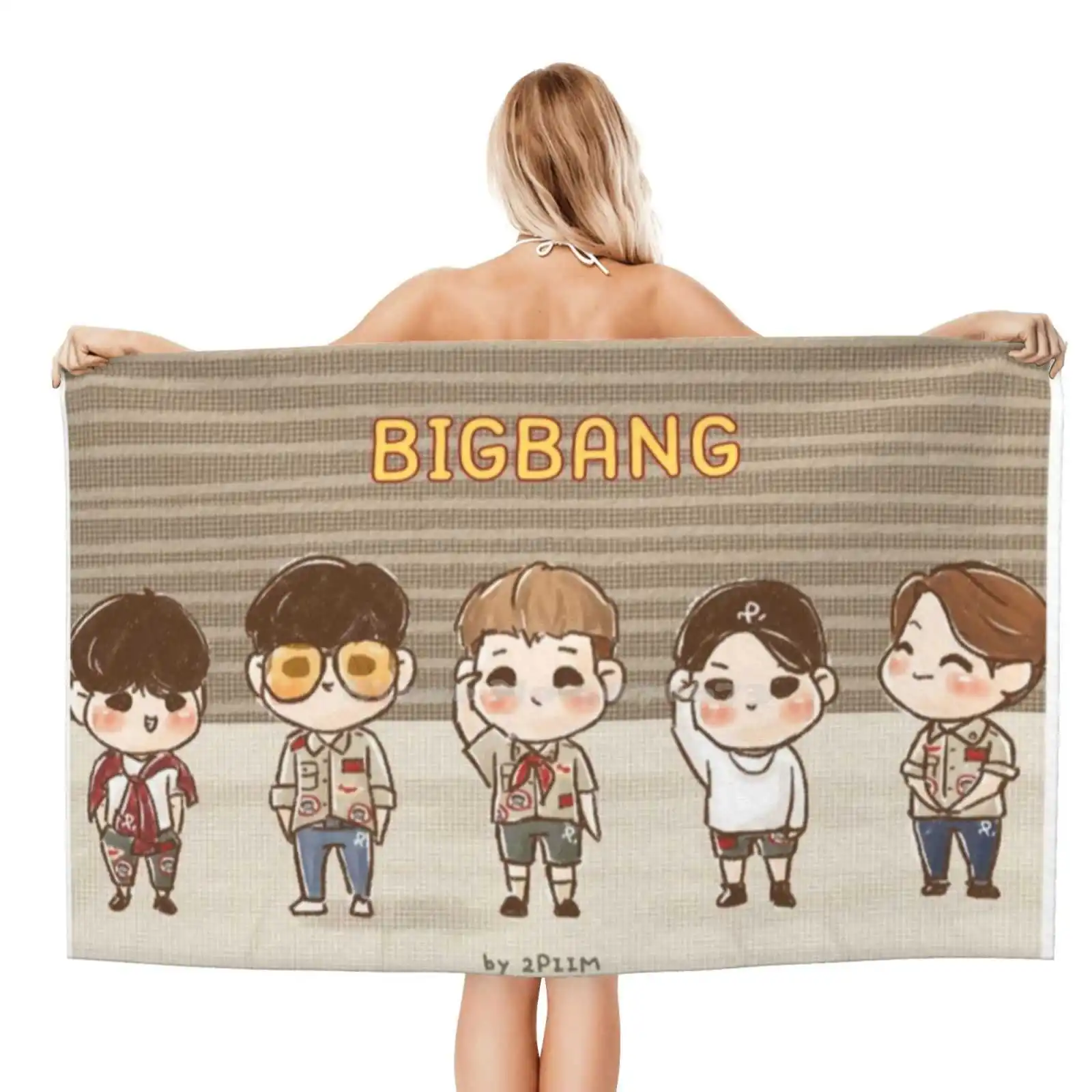 3D Print Bath Towel Strong Water Absorption Gd Vip Kwon Jiyong Kpop Peaceminusone G Dragon Taeyang Top Daesung Seungri Made