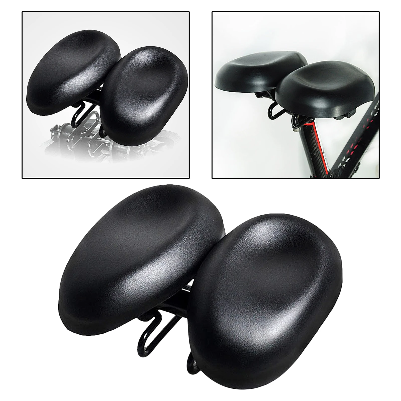 PU Leather Bicycle Dual Pad Bicycle Saddle Soft Seat For Comfort Mountain Road Bike Saddle Cushion Comfortable Bicycle Saddle